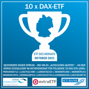 Diese 10 Dax-ETFs können Sie im Oktober zu Sonderkonditionen über die Börse Düsseldorf handeln.