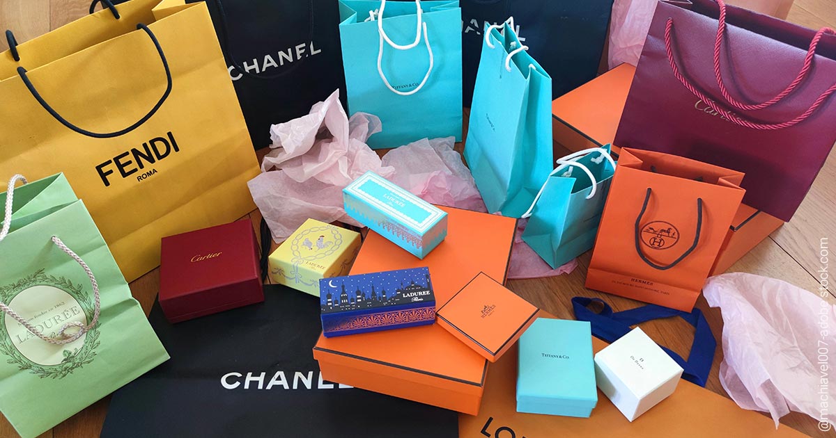 Chanel und Louis Vuitton Verpackung