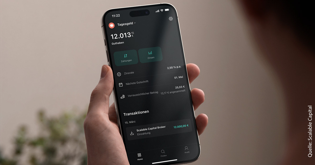 Scalable startet Tagesgeld mit 2,50 Prozent Zinsen – besser als Trade Republic? Scalable startet Tagesgeld mit 2,50 Prozent Zinsen – besser als Trade Republic?
